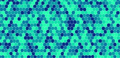 Blue and green tones hexagonal abstract background Stock Illustration