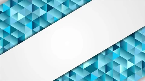 Blue and grey abstract tech low poly mosaic video animation Stock Footage