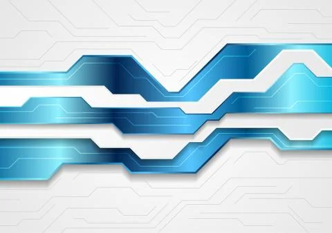 Blue and grey abstract technology background Stock Illustration