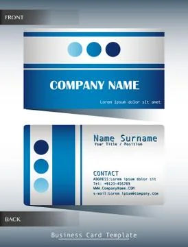 A blue and grey calling card Illustrazione stock