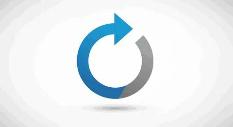 Blue and grey circular arrow icon イラスト素材