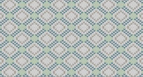 Blue and grey geometric on white knitted pattern, Festive Sweater Design. S.. Stock Illustration