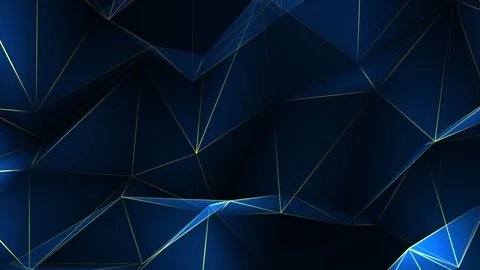 Blue and grey Premium loop background luxury polygonal pattern. gold triangle Stock Footage 139727964