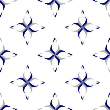 Blue and grey seamless pattern over white background. Tileable walpaper. Can  Stock Illustration
