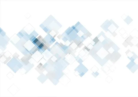 Blue and grey tech geometric abstract background with squares Illustrazione stock