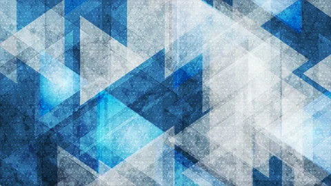Blue and grey technology triangular grunge motion background Stock Footage 162368230