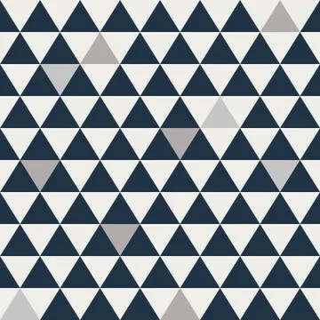 Blue and grey triangle seamless vector pattern. Illustrazione stock