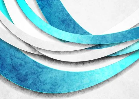 Blue and grey waves abstract grunge background Stock Illustration