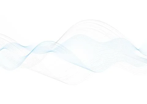 Blue and grey wavy lines abstract minimal elegant background Stock Illustration
