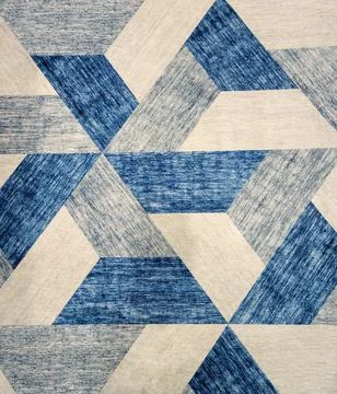 Blue and Ivory Geometric Pattern Stock Photos