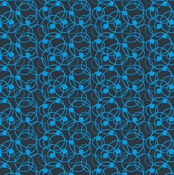Blue and Light blue circle seamless vector pattern Stock Illustration