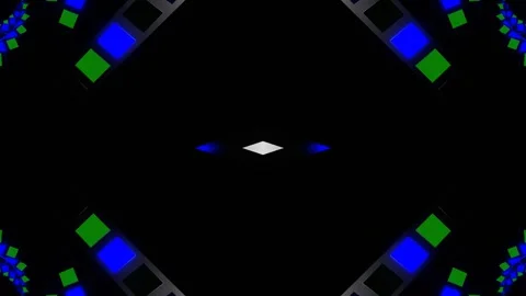 Blue and Light Green Slow Strobe Spiral Kaleidoscope Background VJ Loop in 4K 스톡 동영상 339698926