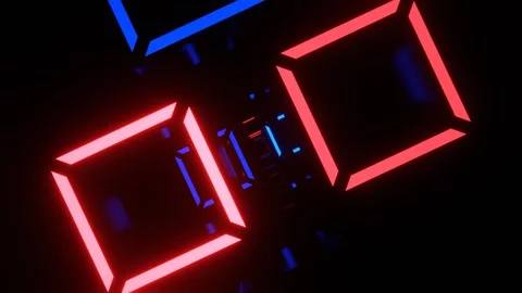 Blue and Light Red Bright Flashing Strobe Square Tunnel Background VJ Loop i 库存影片 328357340