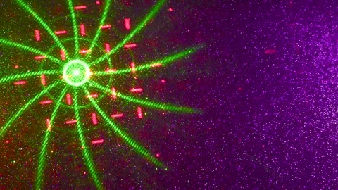 On a blue and lilac gradient background, flying animated changing patterns Stock Footage 241299992