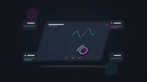 Blue and magenta analytics dashboard flat design loop Stock Footage 342629049