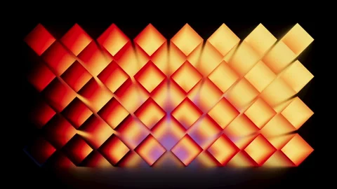 Blue and magenta cube pattern shifts in a seamless neon gradient animation. Stock Footage 321616093