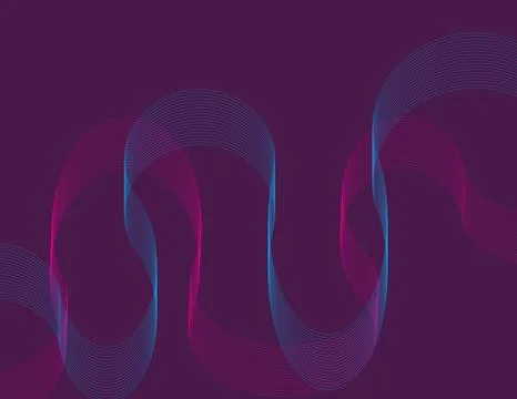 Blue and magenta gradient curved lines Stock Illustration