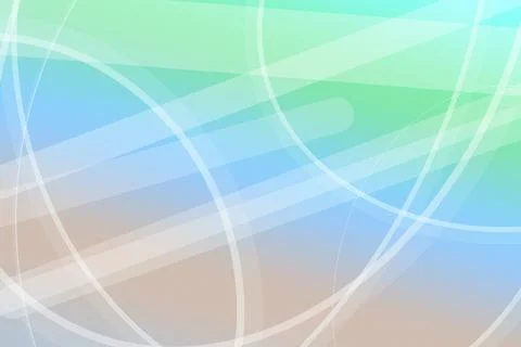 Blue and mint abstract background with luminous white curves and soft geome.. Stock Illustration