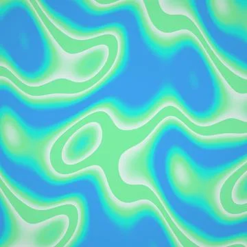 Blue and mint green fields are outlined by softly glowing pale contours, fo.. Stock Illustration