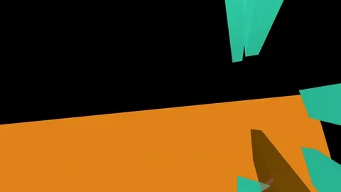 Blue and Orange 3D Polygon Transittions With Alpha Channel Stock Footage 80349416