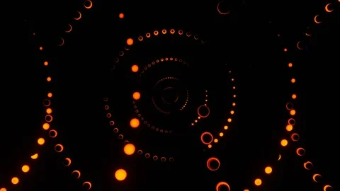 Blue and Orange Abstract Background of Dotted Rings VJ Loop l 4K Stock Footage 294928917