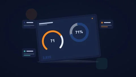 Blue and orange analytics dashboard flat design loop Stock Footage 342628722