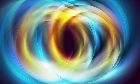 Blue and orange bright glowing glossy circles abstract background イラスト素材