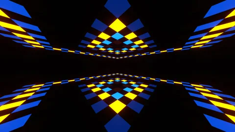 Blue and Orange Chess Light Pulse Background VJ Loop in 4K Stock Footage 342407271