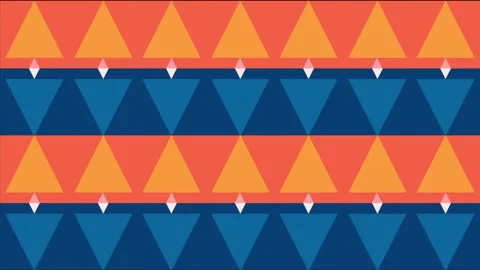 Blue and orange  color triangular shapes illusion creating background Stock Footage 243413782
