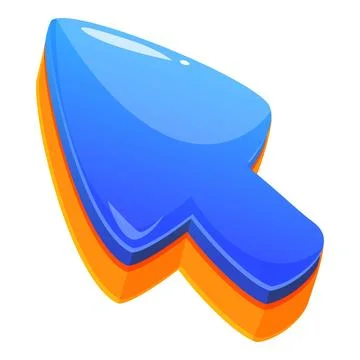Blue and orange computer mouse cursor pointing up and right Stock Illustration