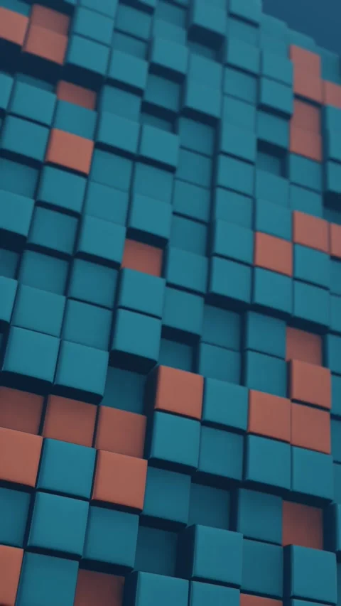 A blue and orange cube pattern Stock Footage 309923028
