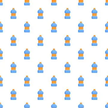 Blue and orange detergent bottles pattern Illustrazione stock