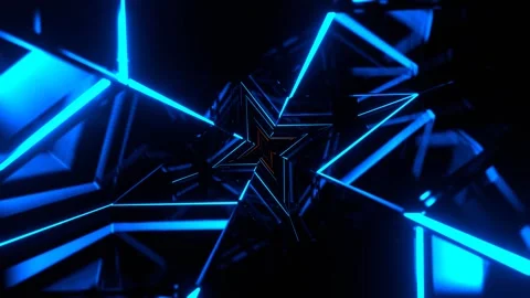 Blue and Orange Figured Strobe Neon Corridor Background VJ Loop l 4K Stock Footage 304974600