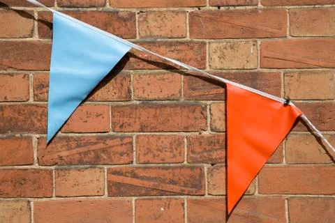 Blue and Orange Flags Stock Photos