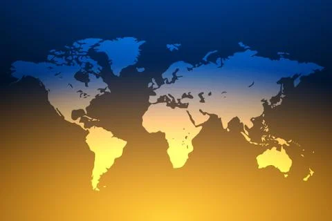 Blue and orange global map background, vector Illustrazione stock