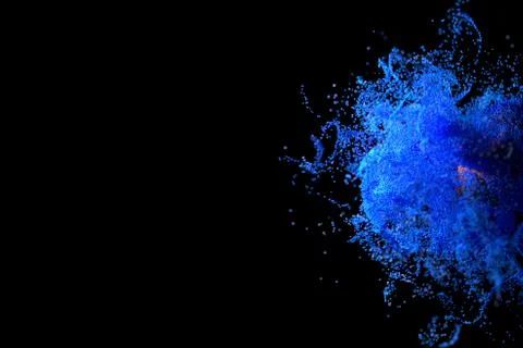 Blue and orange glowing cloud computing with particles. Coronavirus concept Stock Illustration