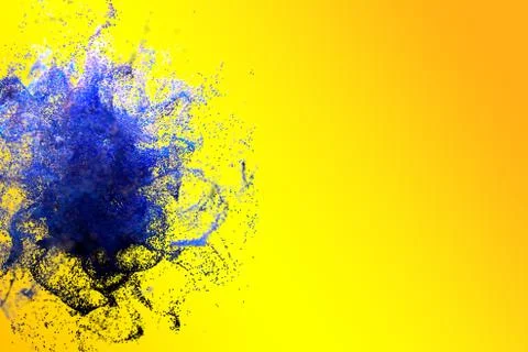 Blue and orange glowing cloud computing with particles. Coronavirus concept Stock Illustration