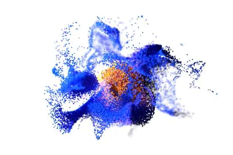 Blue and orange glowing cloud computing with particles. Coronavirus concept Stock Illustration