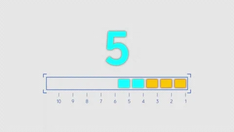 Blue and Orange Glowing Progress Bar with Countdown From 10 to 1 Stock Footage 333232266