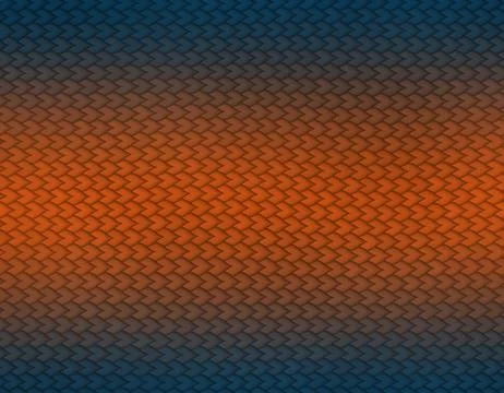 Blue and orange gradient snake skin horizontal pattern, heart shape scale 스톡 일러스트