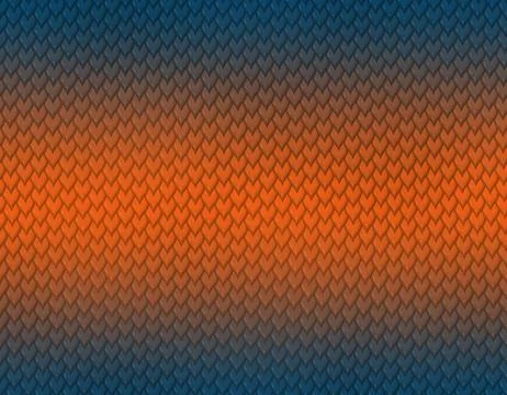 Blue and orange gradient snake skin pattern, heart shape scale 스톡 일러스트