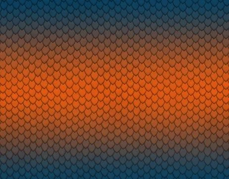 Blue and orange gradient snake skin pattern, sharp scale 스톡 일러스트