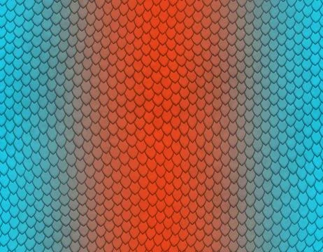 Blue and orange gradient snake skin pattern, sharp scale 스톡 일러스트