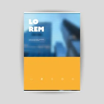 Blue and Orange Modern Style Flyer or Cover Design for Your Business with B.. Stock Illustration