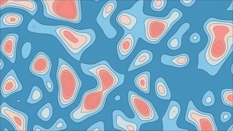 Blue and orange motion design modern flowing changing landscape with contour Stock Footage 160863147