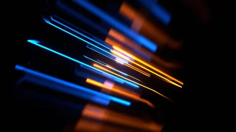Blue and Orange Neon Rectangular Shapes Rotated Background VJ Loop in 4K Stock Footage 331236519