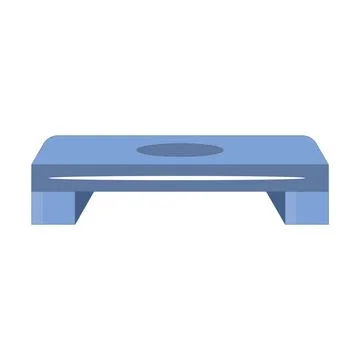 Blue and orange plastic step-platform for aerobics, vector illustration on wh Stock Illustration
