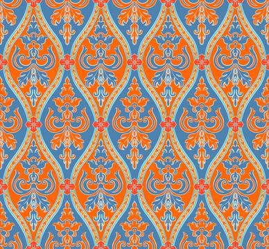Blue and orange seamless pattern Stock-Illustration
