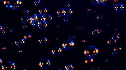 Blue and orange soap bubbles on black, background 스톡 동영상 53018100