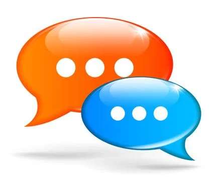 Blue and orange speech bubbles Stock Illustration